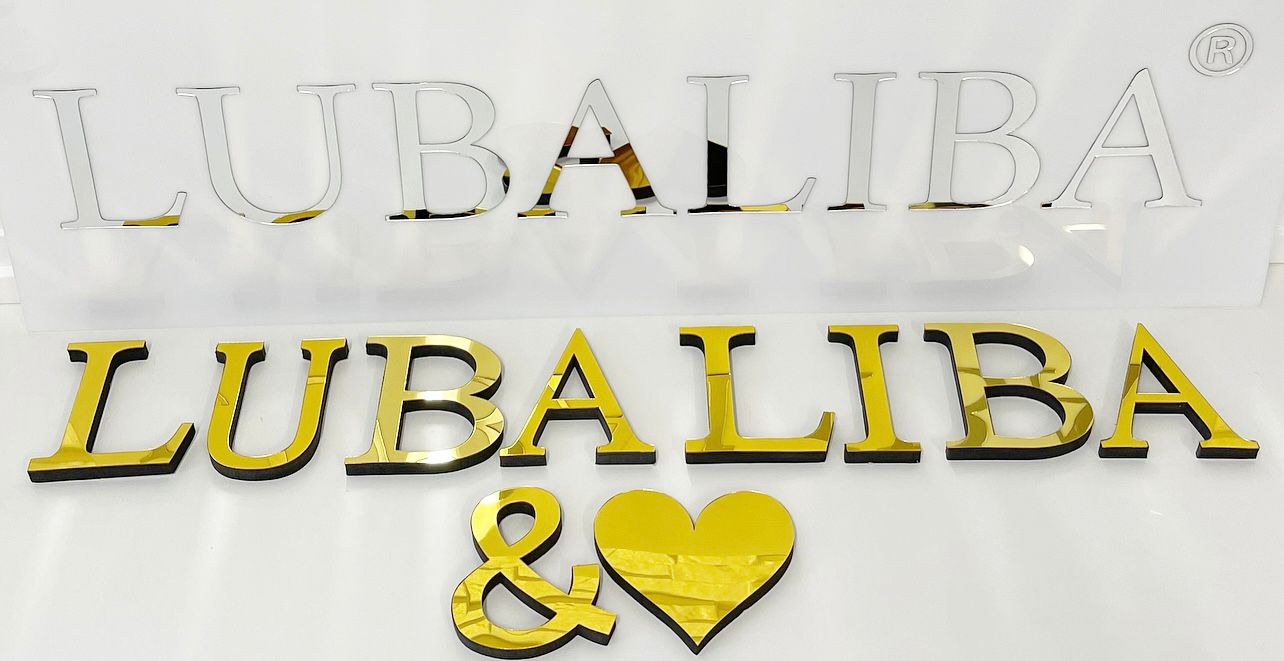 3D Buchstaben aus Acryl Deko/Werbung in Gold – B2B Lubaliba